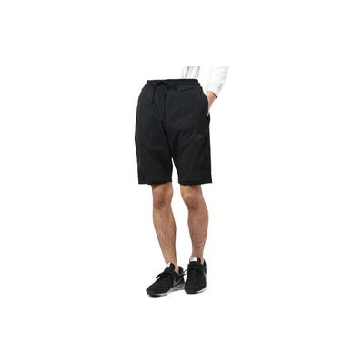 Herren Unifarbene Logo Kordelzug Shorts Schwarz 886180-010