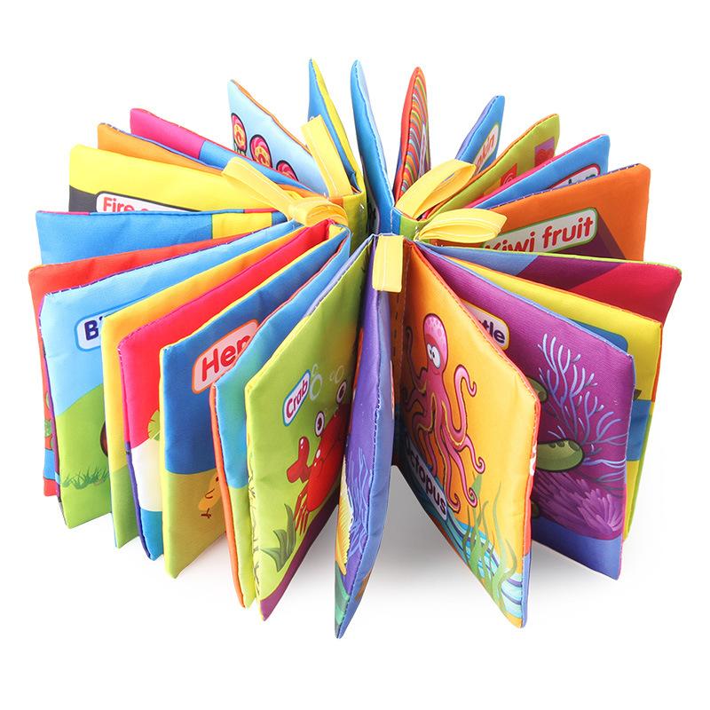 Baby Cloth Book Set Baby Science And Education Enlightenment Palm Book Traffic Ocean Animal Fruit Cognitive Toys