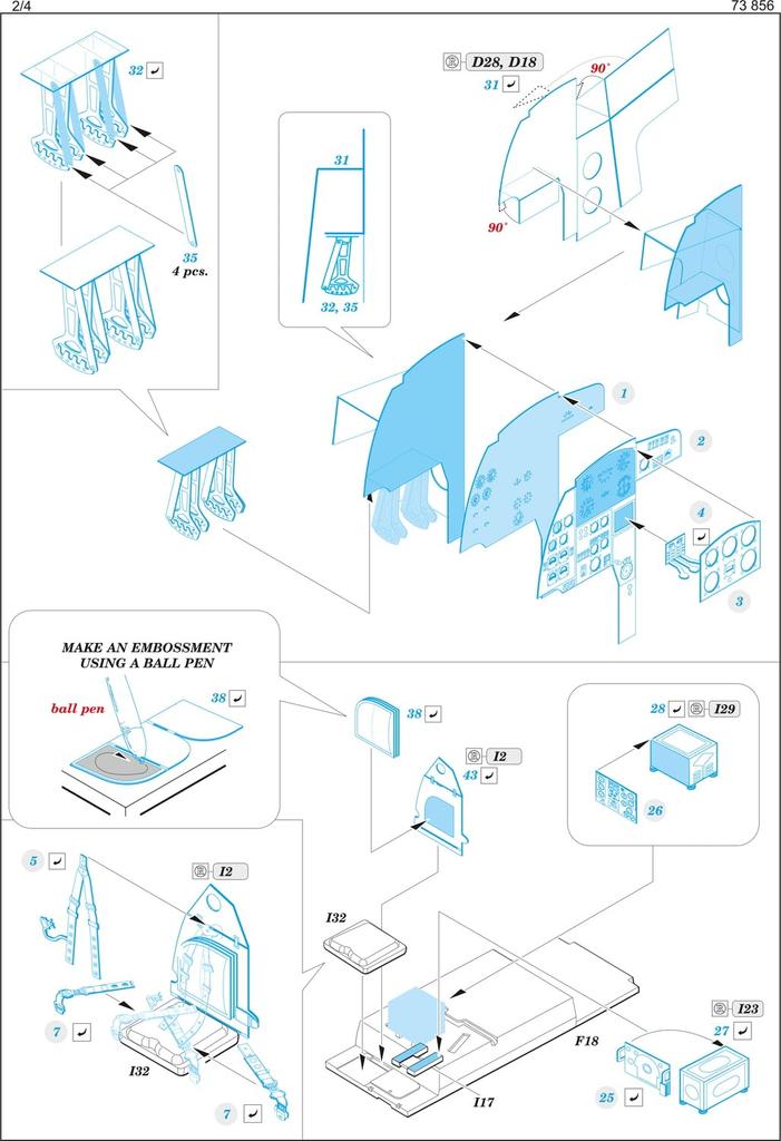 Eduard Mosquito PR Etching Parts Plastic Model Parts EDU73856 1/72 Photo-Etched D.H. Mk.XVI (Special Hobby) (Airplane)