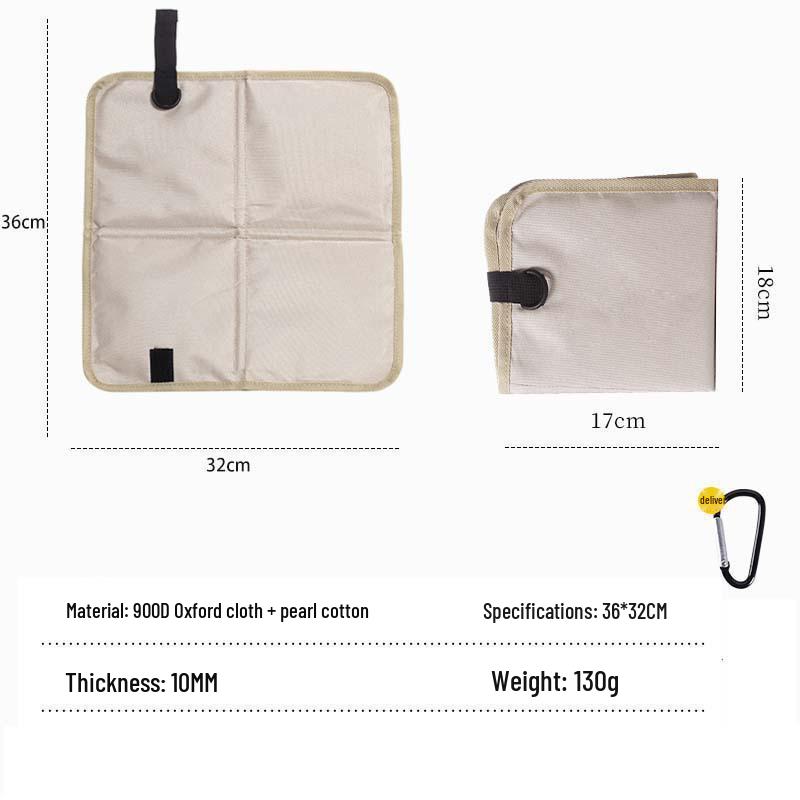 Portable Outdoor Folding Seat Cushion - Insulated, Moisture-Proof, Thick Oxford Cloth Floor Mat 36*32CM