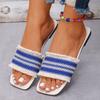 Summer New Slippers Women's Flat Luxury Outdoor Beach Sandals Fashionable Knitted Design Women's Casual Slippers