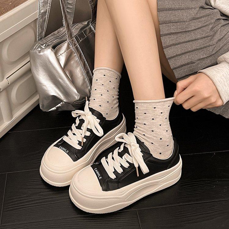 Thick-soled Lightweight Little White Shoes Women's 2025 New Spring Height-increasing Casual Shoes Versatile Muffin Sports Board Shoes Women's Shoes
