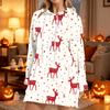 Women's Christmas Print Long Sleeve Hooded Sweatshirt with Festive Holiday Design