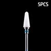 5pcs Milling Cutter For Manicure Set Ceramic Nail Drill Bit Mill Manicure Machine Pedicure Tools for Removing Gel File 3/32 Inch