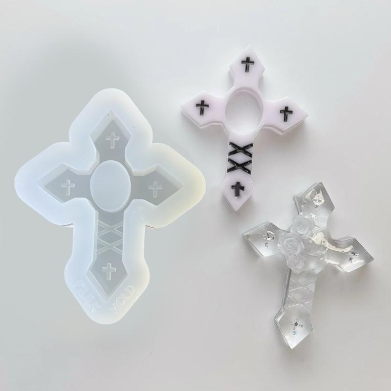Quicksand Jewelry Pendant Mold Selectable Straped Crosses Shape Silicone Molds for Quicksand Crosses Pendants