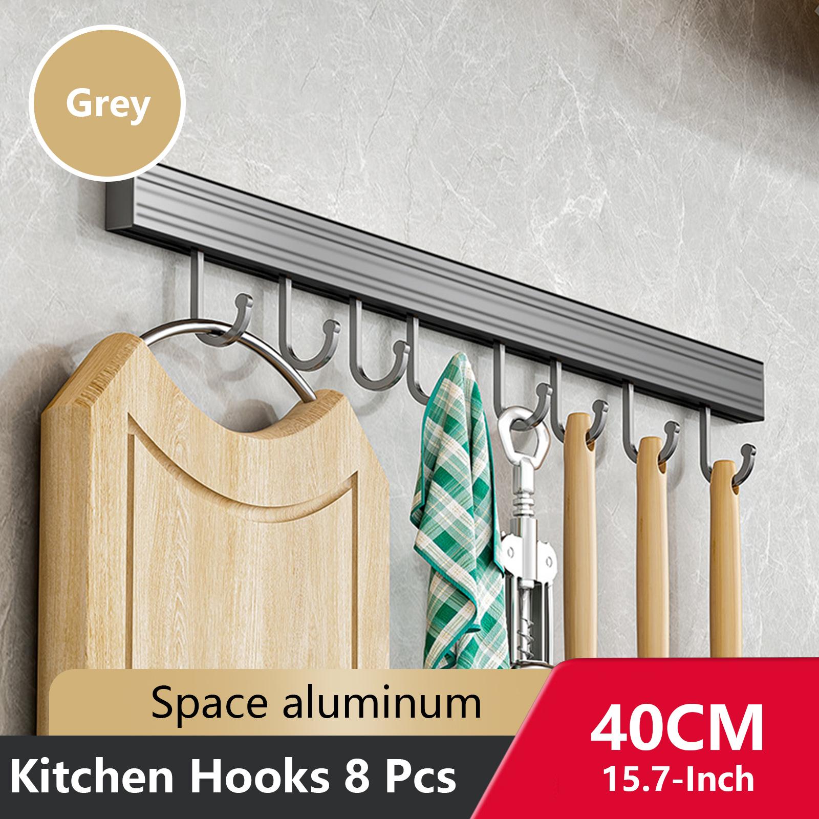 

Настенная кухонная вешалка для крючков, не требующая перфорации, настенные вешалки, рейлинг, полка для кухонных принадлежностей, ложка, лопата, разделочная доска, стеллаж для хранения