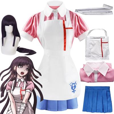 Anime hra Danganronpa Mikan Tsumiki Cosplay Ženy Oblékání služebná Uniform Celá sada Halloweenských karnevalových kostýmů