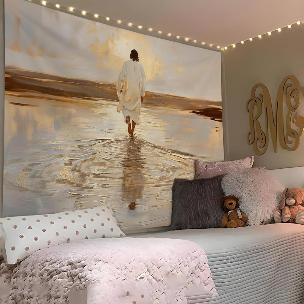 Jesus Reaching Out To Dove Rustic Landscape Design Tapestry Room Decoration Home Decor Bedroom Wall Hanging Fabric