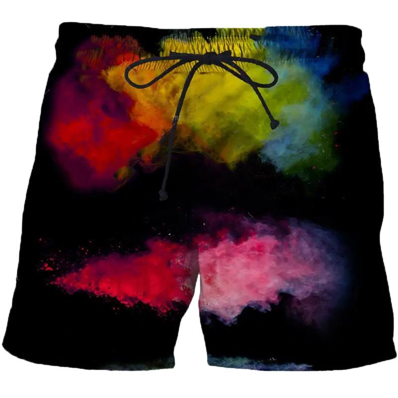 Herre Badeshorts Spraglet Tie Dye Mønster 3D Trykk Mote Hip Hop Shorts Sommer Pop Hawaiisk Badebukse Kul Surf Badebukser