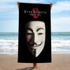 Science Fiction Film V For V-vendetta Anime Beach Swimming Towel Soft Absorbent Washcloth Children's Gifts For Kids Travel Gym