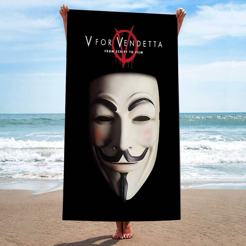 Science Fiction Film V For V-vendetta Anime Beach Swimming Towel Soft Absorbent Washcloth Children's Gifts For Kids Travel Gym