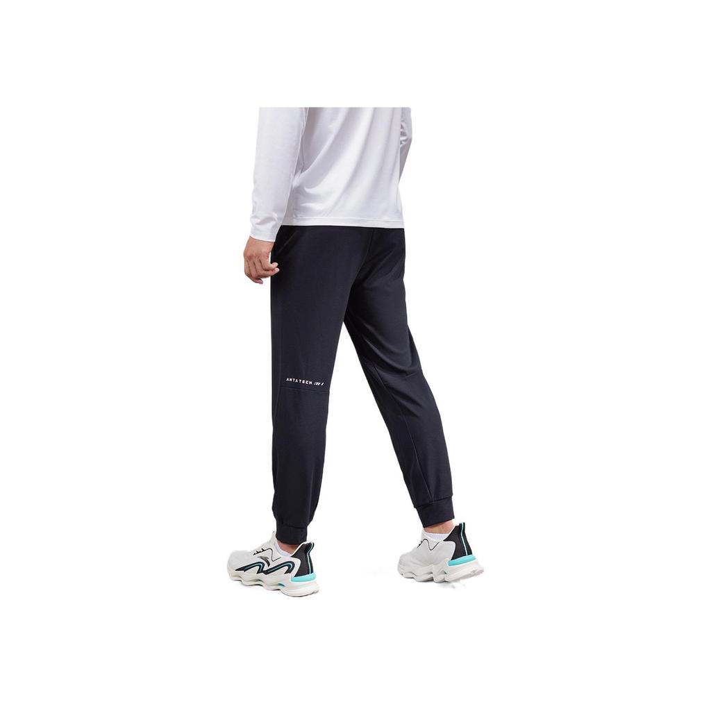 Anta Solid Color Casual Tapered Sweatpants Men Bottoms Black 152237321-2