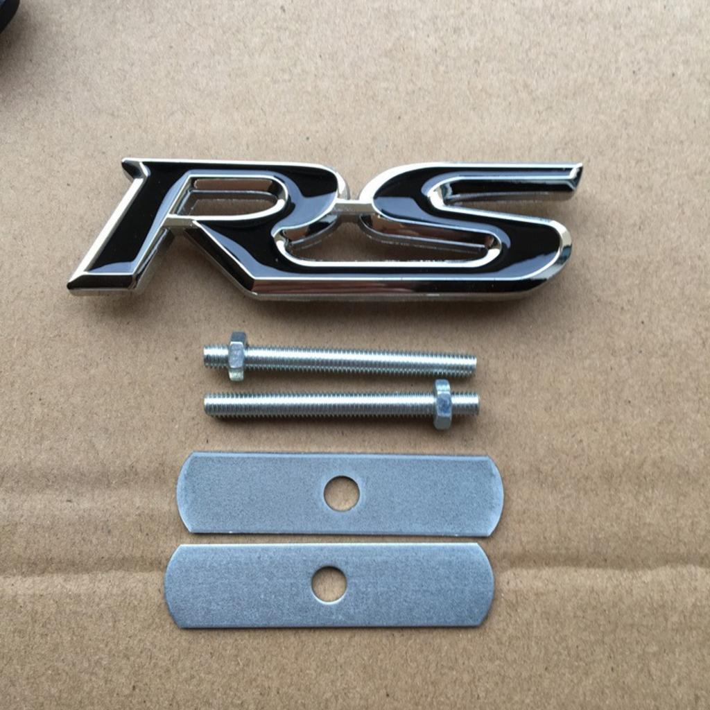 RS Sport Kühlergrill Emblem Universal Metall Personalisierter Autoaufkleber 3D Dekorative Aufkleber Für Fahrzeugmodifikationen
