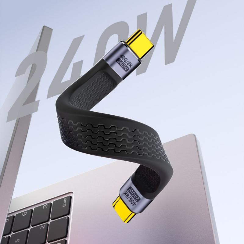 Fast Speed USB4.0 Type C Male to Male Charging Cable 240W Fast Charging 8K60Hz Video Data Transfer for Tablets Phones