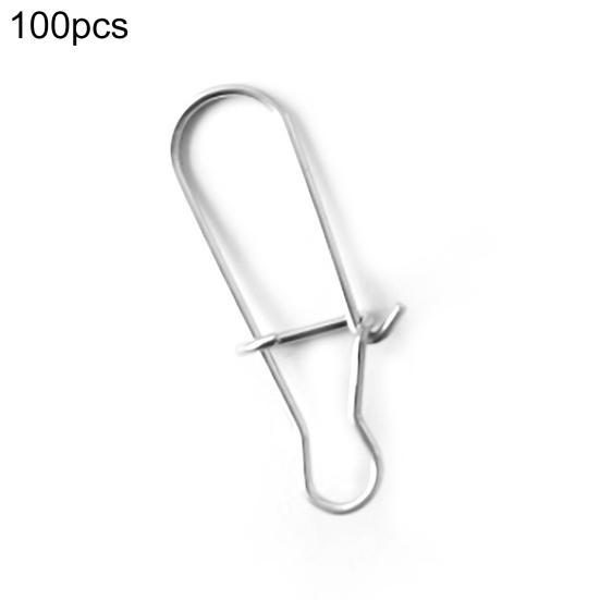 

100Pcs Fishing Snap Fastlock Lure Connector Stainless Steel Saltwater Fast Lock Clip for Fishing 0