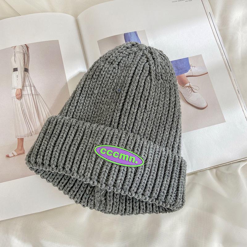 Beige Knitted Wool Hat Women's Autumn and Winter Knitting Korean Tide Warm Student Autumn and Winter Hat