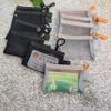 Portable Mini Card Storage Bag, Bank Card and ID Card, Nylon Mesh Transparent Zipper Bag, Loose Change Storage Bag