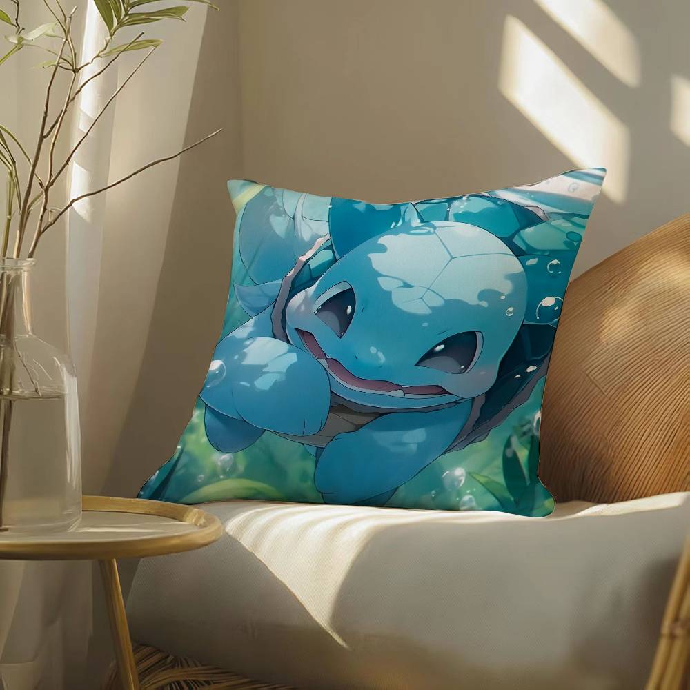 Pokemon Adventure Team Anime Plush Pillow Cover Soft Short Plush Cushion Cover For Sofa Bedroom Living Room Decor Gift