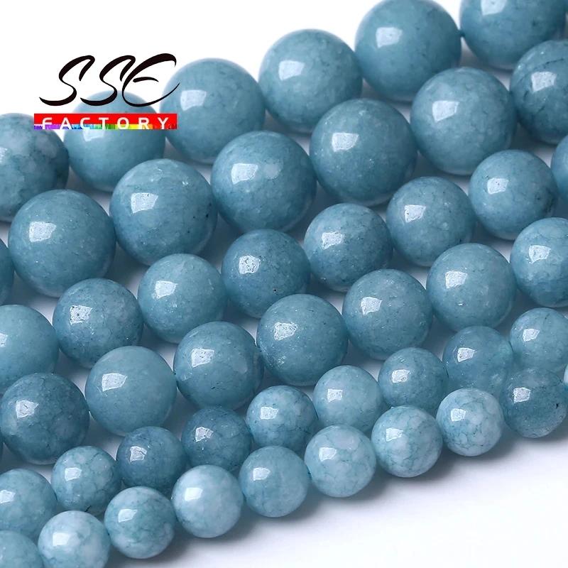Přírodní bílé achátové kamenné korálky Onyx Kulaté volné distanční korálky Pro výrobu šperků DIY náramkové doplňky 4 6 8 10 12mm 15" palců