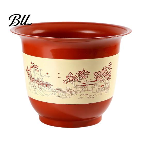 Deep Nursery Pot for Healthy Root Growth Plastic Flower Large Plants with Drainage Holes & Saucer Tray, Weather Resistant Planter Fruit Trees