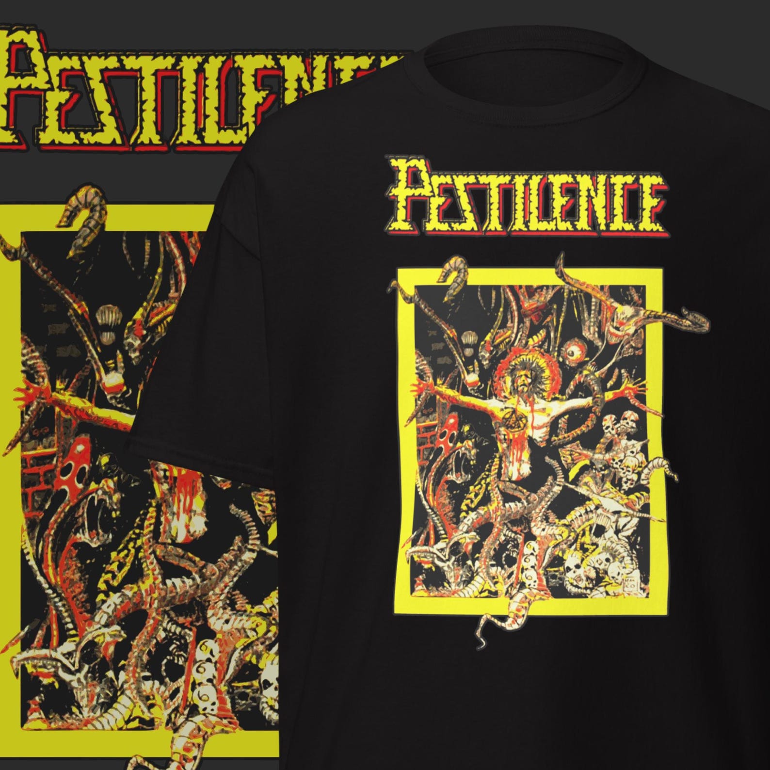 Pestilence Band T-shirt Death Metal Merch Old School Death Metal Clothing Gifts for Metalheads 3XL