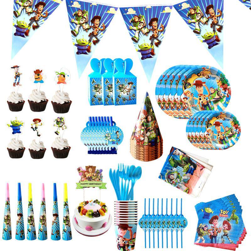 Toy Story Buzz Woody Bo Peep Birthday Party Supplies Featuring Colorful Plates Cups And Banners For Ultimate Celebration