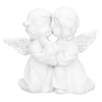 Engel Statue Kunstharz Umarmende Form Weißer Engel Ornament für Desktop DekorationEngel Links