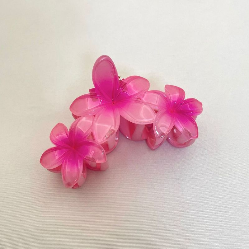 1pc Conjoined Egg Flower Claw Clip Beach Vacation Flower Hair Clip, Shark Clip Hair Accessory Headband