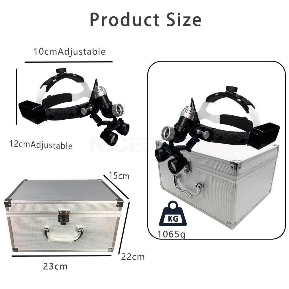 Niceden 7W Dental LED Head Light Lamp For Binocular Loupes Brightness Spot Ajustable Dental Lab Headlamp Surgical Headlight