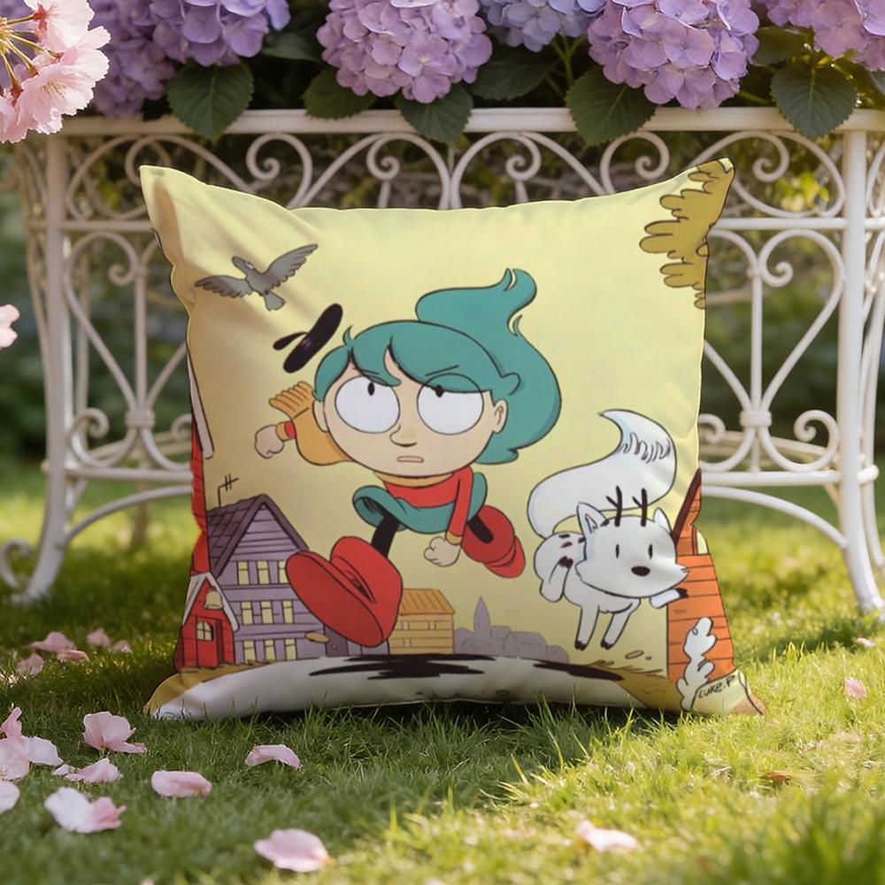 Cartoon H-Hilda Cushion Cover Home & Car Dual-Scene Pillow Cover: Reversible for Premium Comfort