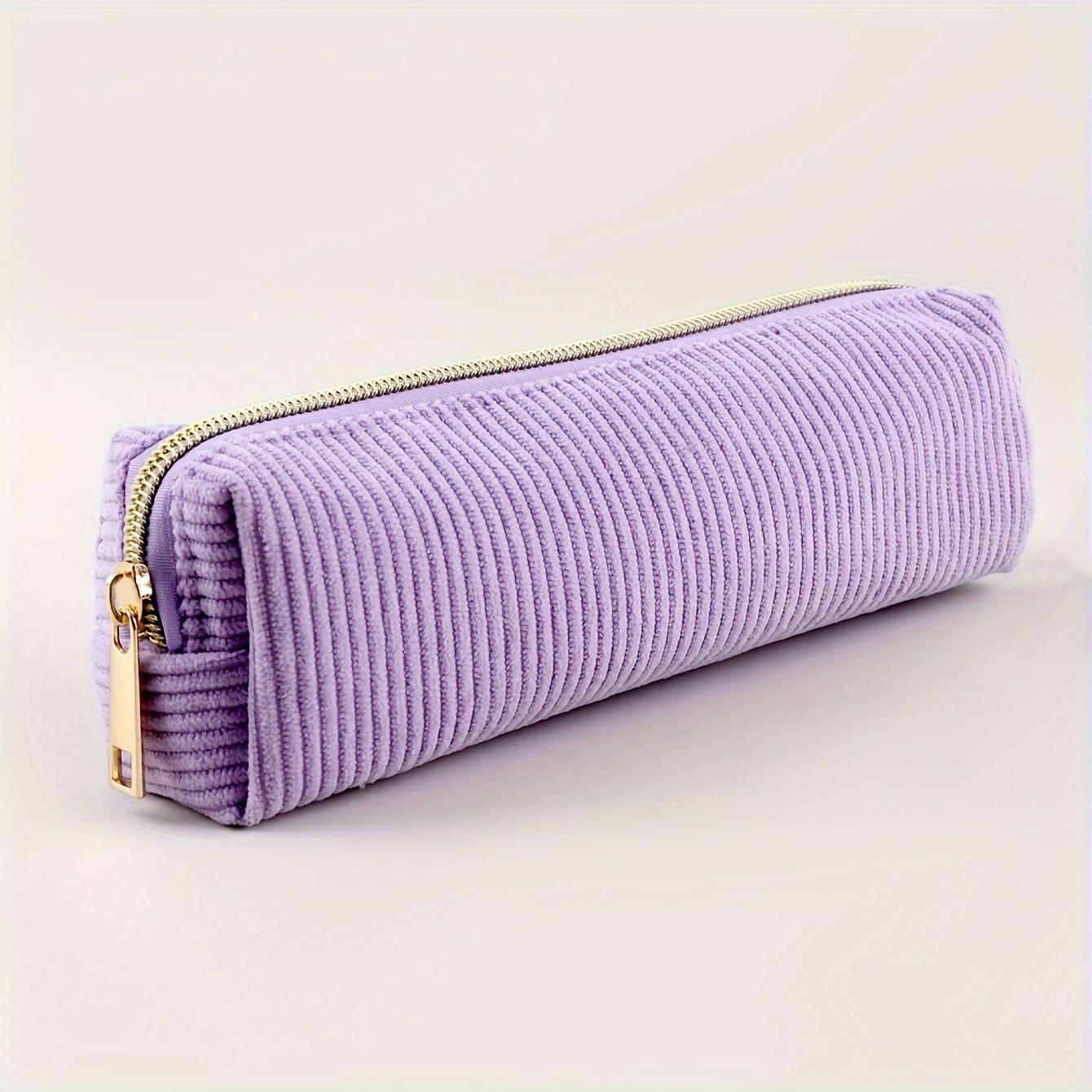 

High-quality Corduroy Pencil Case, Simple, Fashionable, Spacious, School Supplies S фиолетовый