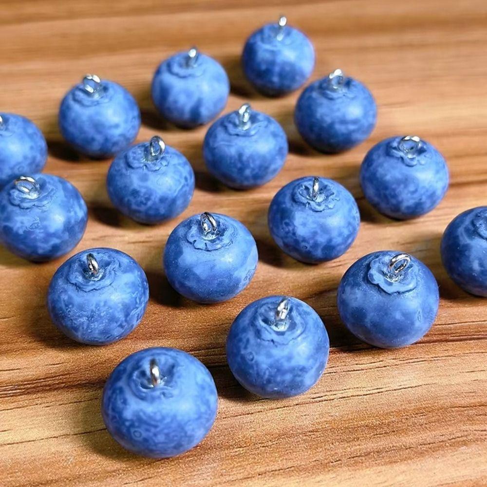 10 Pcs Cute Keychain Accessories Resin Earring Accessories New Blueberries Pendant