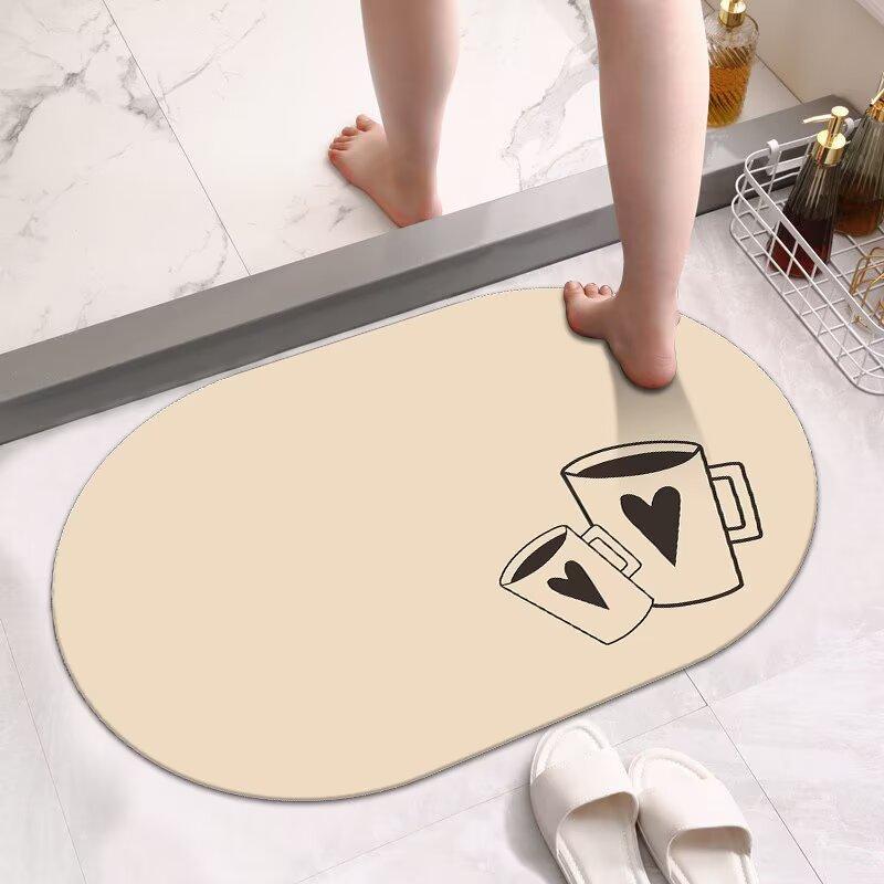 Toilet Floor Mat Bathroom Non-slip Foot Mat Toilet Door Quick Drying Carpet Diatom Mud Absorbent Mat