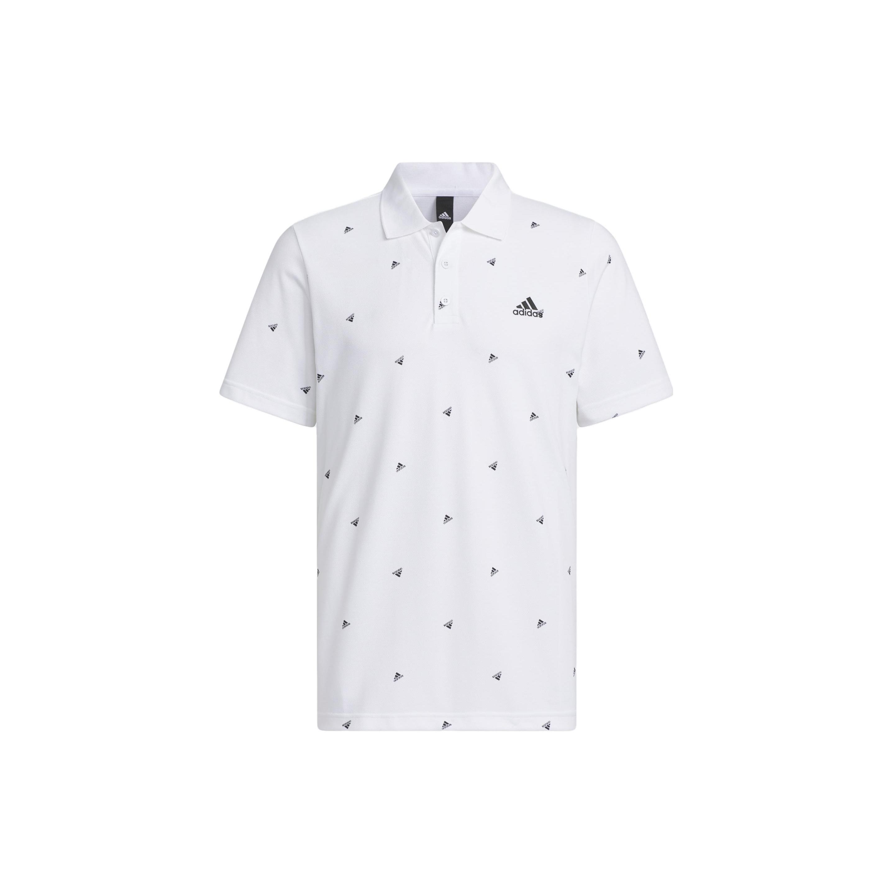 adidas Fi Polo Aop Logo Printing Training Sports Short Sleeve Polo Shirt  White  Men s IA8154 XXL