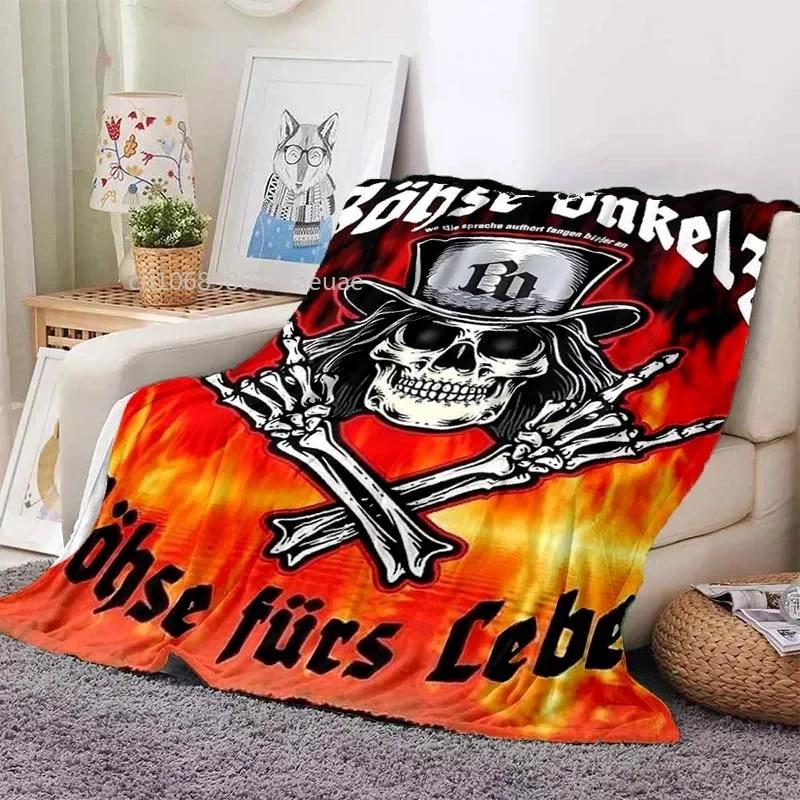 Germany Bhse Onkelz Flannel Throw Blanket Lightweight  Warm Perfect for Sofa Bed Office Car or Knee Pads