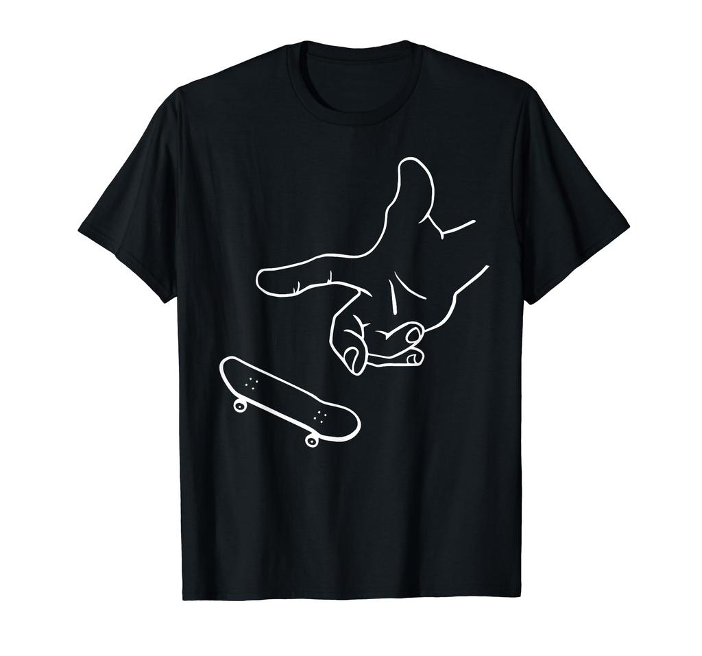 Fingerboard 360 Flip Outline Finger - Skateboard Hobby T-Shirt