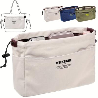 Organizadores de armazenamento de lona com cordão Bolsa de forro com vários bolsos Bolsa de armazenamento de viagem leve e portátil