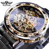 WINNER Transparent Mode Leuchtende Getriebe Bewegung Royal Design Männer Top Marke Luxus Männliche Mechanische Skeleton Armbanduhr
