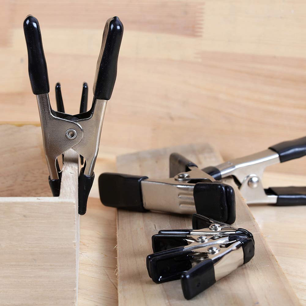 Amazon Basics Steel Spring Clamp Set, 20-Piece Set, 15 2cm Clamps and 5 3cm Clamps, Black/Silver
