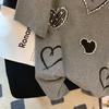 Summer Women's Fashion Heart Print Round Neck Short Sleeve T-shirt