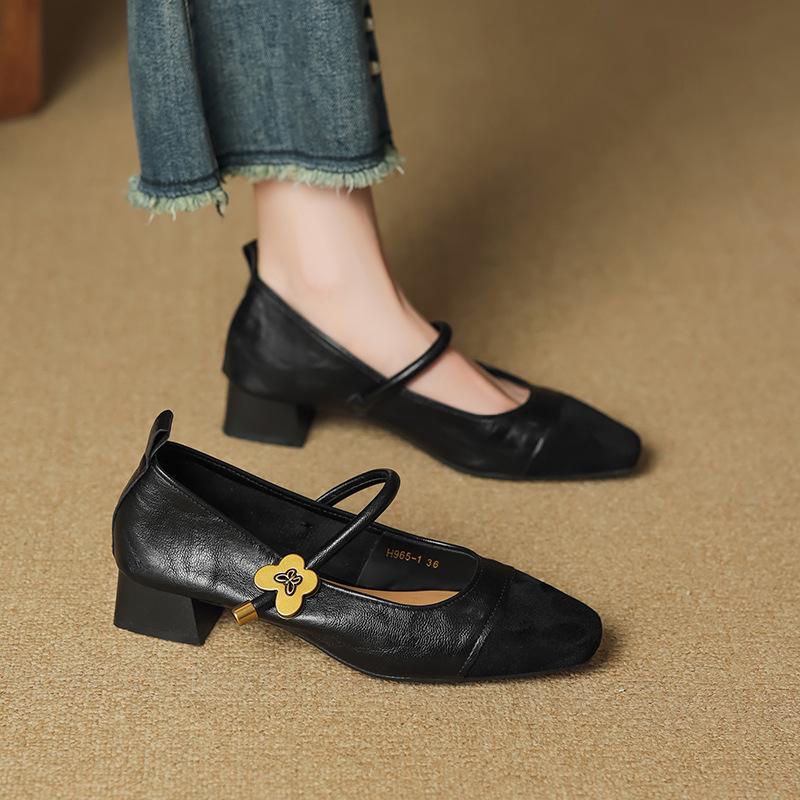 High heels femininity senior not tired feet single shoes 2025 new spring beautiful evening with skirt shoes light brown black