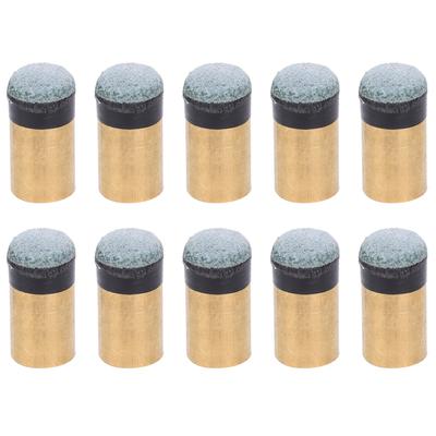 10pcs Billiards Snooker Pool Cue Pole Tip Replacement Parts Screwon Copper PU Leather(10MM )