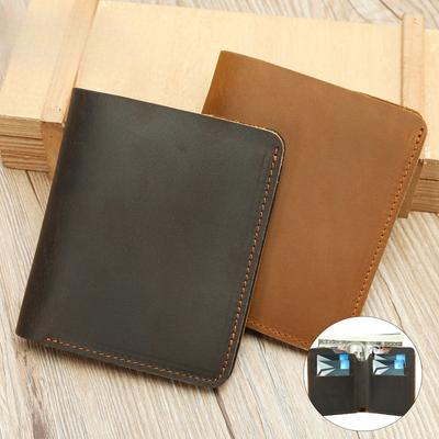 Sacoche pour Pick-up Rétro Crazy Horse, Petite et Portable, Porte-monnaie, Portefeuille en Cuir Véritable