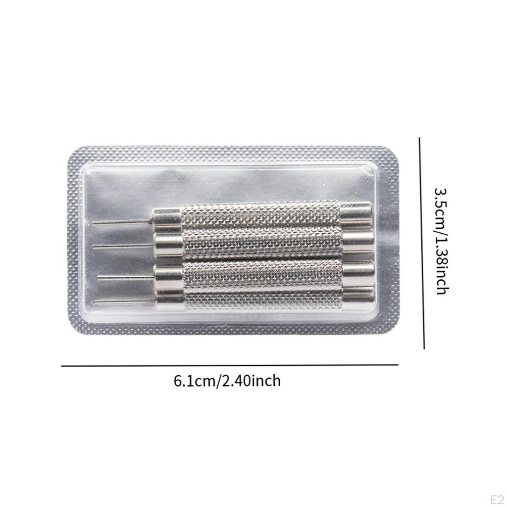 4 Pieces Watch Band Pin Punches Repair Tools Sturdy Stainless Steel 0.7mm 0.8mm 0.9mm and 1.0mm for