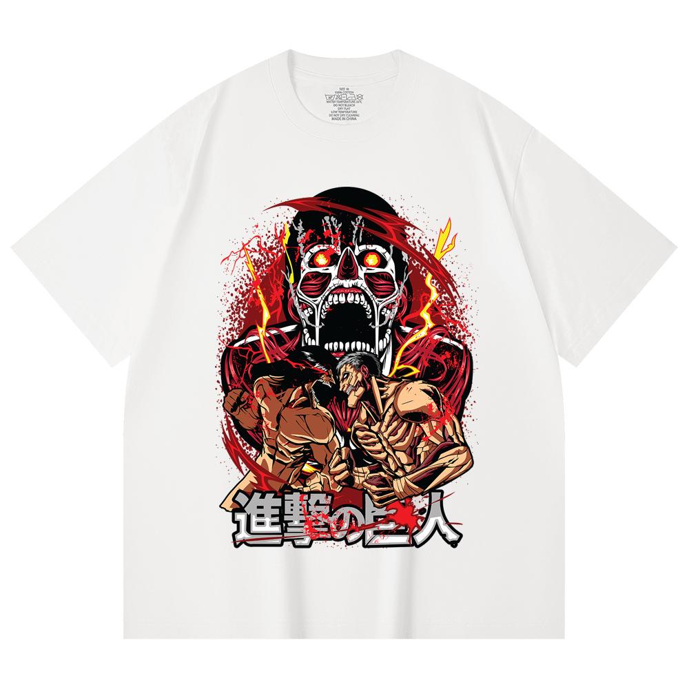 230 Gsm 100% Cotton Attack on Titan V8 Print Unisex Heavy Cotton T Shirt