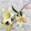 67cm Umělá lilie 2 hlavy 3D tisk Falešná kytice lilií Hedvábná DIY Svatba Nevěstská kytice pro domácí svatební dekoraci