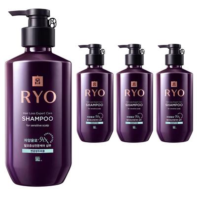 Ryo Jayangyunmo 9EX Hair Loss Symptoms Professional Care Shampoo for Sensitive Scalp Oriental Herbal Fragrance, 400ml, 4 Pieces