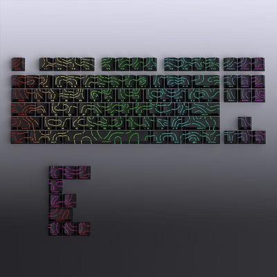 Keycaps 4.0 Version Shine Through 97 Key Pbt Profile Side Print Backlit For Mx Gamer Mechanical Keyboard
