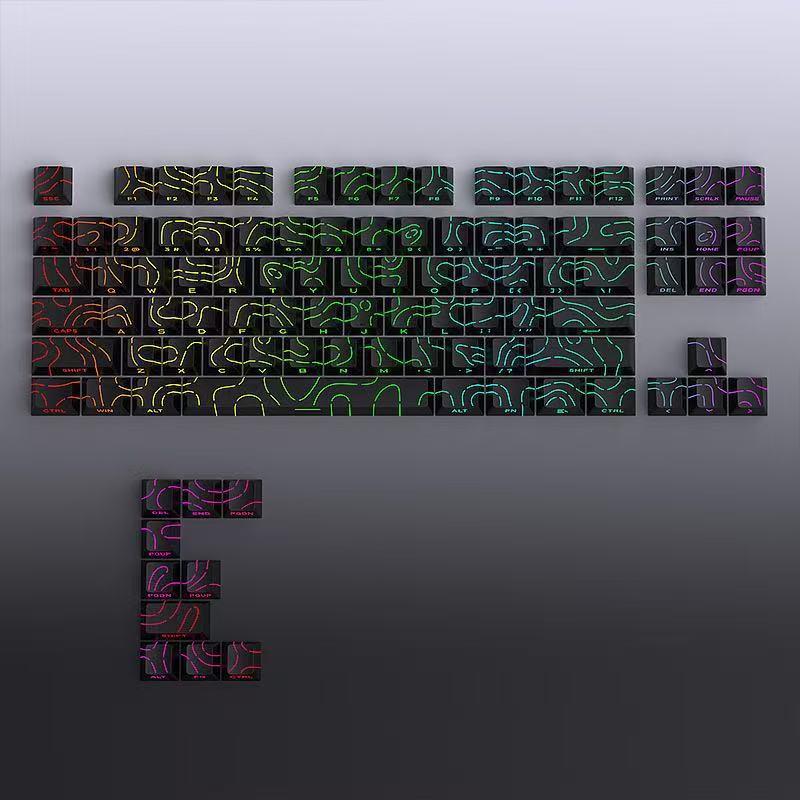 Keycaps 4.0 Version Shine Through 97 Key Pbt Profile Side Print Backlit For Mx Gamer Mechanical Keyboard