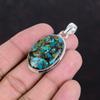 Copper Chrysocolla Pendant Natural Gemstone Jewelry 925 Sterling Silver Pendant Handmade Dainty Pendant Healing Stone Jewelry Gifts For Wife